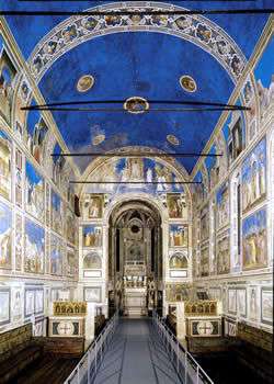 Middle ages art in Italy. The Scrovegni Chapel in Padua, Veneto