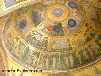 Middle ages art in Venice, Italy .Basilica di San Marco dome