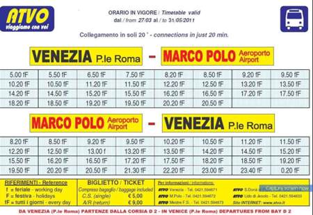 venice airport timetable